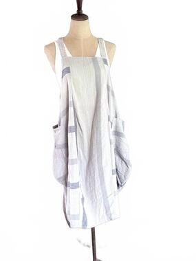 NEW CAMILLE & CO women's brooke overall summer jumper dress in grey stripe
